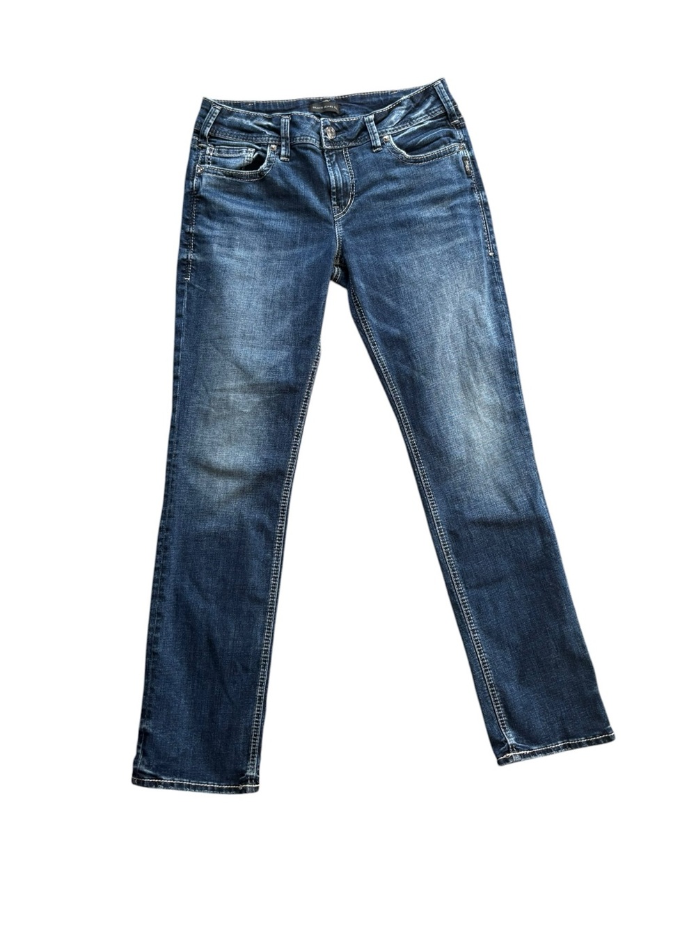 Silver Jeans Elise Straight Y2K Embroidered Pocket Jeans W30 L32